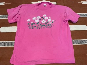 Camiseta Flor Vintage Adulto XL Rosa Naturaleza Margarita Puntada Única Para Hombre Años 90 - Imagen 1 de 8