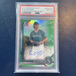 2022 Bowman Chrome Walter Ford Green Refractor Auto /99 PSA 10 Seattle Mariners - Picture 1 of 2