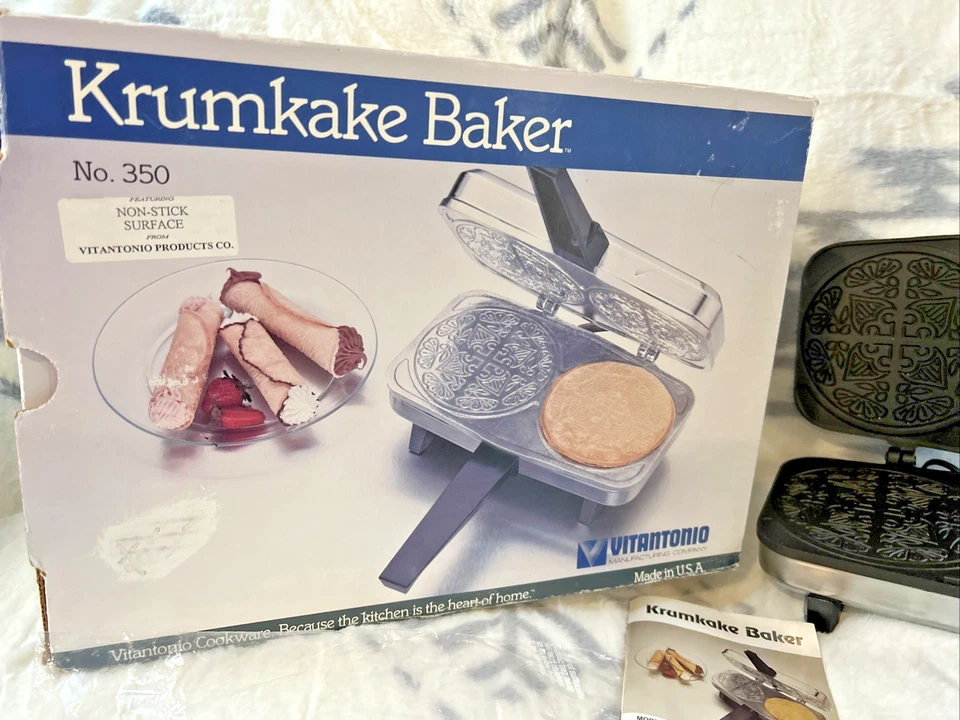 Panadero Vitantonio Krumkake Nº 350. Antiadherente. Probado con rodillo y manual EE. UU. En muy buen estado Foto 1 de 4