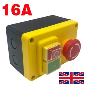 Lathe NVR (No Volt Release) Safety Switch & Emergency Stop 220/240v - Bild 1 von 5