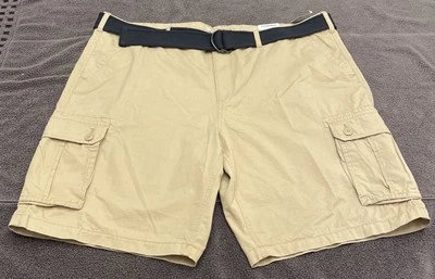 Pantalones Cortos Sonoma Carga Para Hombre 44 Grandes y Altos Tostados Nuevos con Etiquetas 100% Algodón Con Cinturón Foto 1 de 4