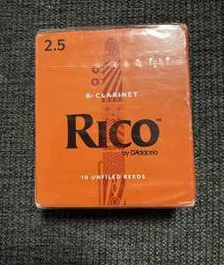 D'Addario Rico Bb Clarinet B flat Reeds 2.5 Strength RCA1025 10 Pack New Sealed - Picture 1 of 2