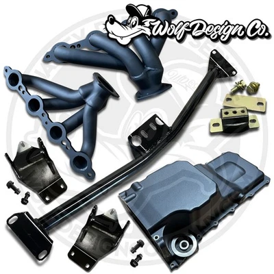 1967-1972 C10 Blazer LS Swap Motor Engine Trans Mount Kit With Ram Headers Foto 1 de 4