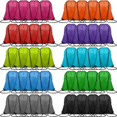 Shappy 100 Pieces Drawstring Bag Gym Portable String Sack Backpacks...  - Image 1 of 4
