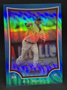 A.J. Réfracteur Burnett 2009 Bowman Chrome #145 bleu ciel /150 - Yankees - Photo 1 sur 2