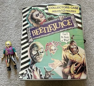 Vintage 1990 Beetlejuice Collectors Case w/Both Trays & 1 Toy -Holds 12 Figures - Picture 1 of 11