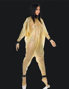 1081 Latex Rubber Gummi D-rings loose Catsuit gloves socks customized 0.4mm - Picture 1 of 7