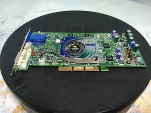 Damaged Dell Nvidia Quadro4 6F389 AGP DVI VGA Video Card AS-IS - Picture 1 of 7
