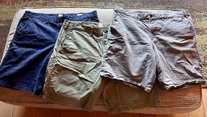 GAP Distressed Chino Shorts - Größe 38 - Paket 3 - blau, grün und grau neu ohne Etikett - Bild 1 von 4
