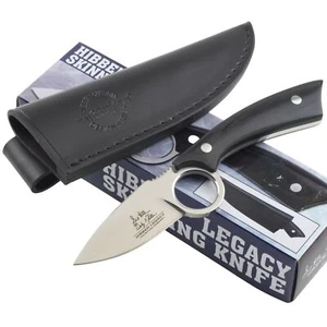 Gil Hibben Legacy Skinner Fixed Blade Knife Black Pakkawood Handle Finger Ring - Picture 1 of 3