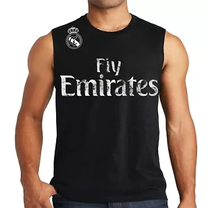 Fly Emirates Fifa Single Logo Soccer Cotton Jersey Adult Sleeveless Muscle Shirt - Picture 1 of 11