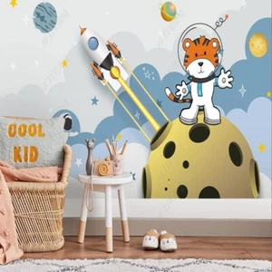 Vlies Fototapete Wandtapete Wandbilder Abstrakte Cartoon-Weltraumplaneten 12134 - Picture 1 of 3