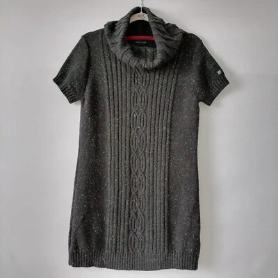 Tommy Hilfiger Womens Black Turtleneck Cable Knit Sweater Dress Size Large - Image 1 of 4