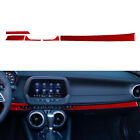 5X Red Nevigation Lower Panel Trim Strip Carbon Fiber For Chevy Camaro 2016-2018