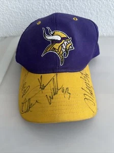 Gorra de béisbol autografiada firmada Reebok Minnesota Vikings gorra NFL RARA - Imagen 1 de 8
