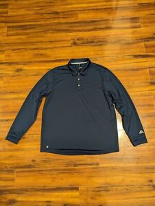 Adidas Mens Long Sleeve Polo Golf Shirt UPF Aeroready Size Large.