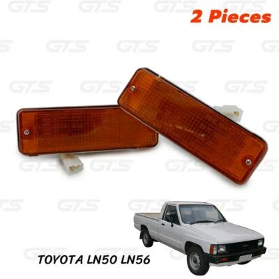Pair Orange Front Bumper Lamp Light For Toyota Hilux MK2 LN50 LN56 LN60 1984 88 - Image 1 of 4
