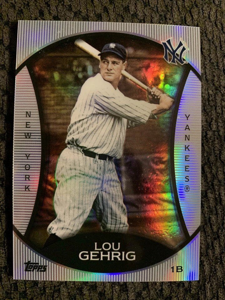 2010 Topps Legends Chrome Cereal Wal-Mart Platinum Lou Gehrig #PC20 HOF Centered - Image 1 of 4