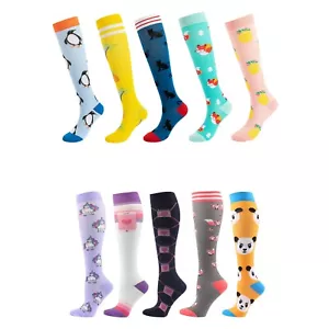 5 Pairs Women's Compression Socks Support for Athletic Running Hiking15-30 mmHg - Picture 1 of 11