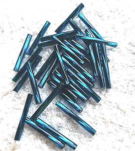 Chez 20 mm 3/4 Zoll DUNKEL CERULEAN/BLAU VERDREHT GLASHORN PERLEN 150 Perlen - Bild 1 von 1
