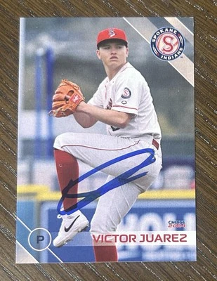 Victor Juarez Autographed 2024 Choice Spokane Indians Team Set Card Signed - Image 1 of 2