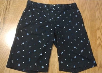Izod Golf Women's Stretch Shorts Black With Tee Pattern Size 4 Bermuda EUC - Image 1 of 4
