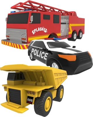 Juguetes de baño para bebés sin molde, juguetes de baño sin orificios para niños pequeños, juego de coches de bañera para K Foto 1 de 4