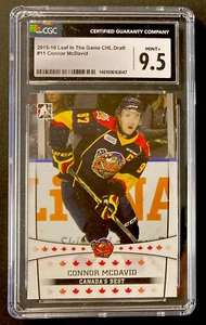 2015 Leaf In The Game CHL Draft Connor McDavid RC Canadas Best #11 CGC 9.5 🔥 - Picture 1 of 2