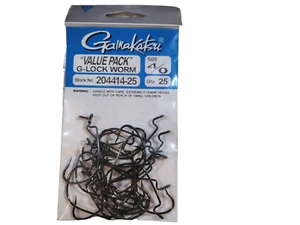 Gamakatsu OFFSET Shank Worm Hook (EWG) value pack 25 hooks - various sizes - Picture 1 of 1