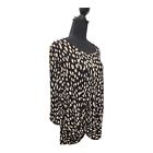 Chicos Womens Cheetah Knit Twist Top 3 4 Sleeve Size 2 Nwt 6550