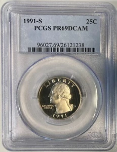 1991-S Deep Cameo Proof Washington Quarter, PCGS PR-69 DCAM - Picture 1 of 2