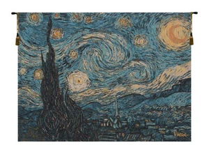 La noche estrellada de Vincent VanGogh tapiz belga arte de pared colgante 26x34 pulgadas - Imagen 1 de 5