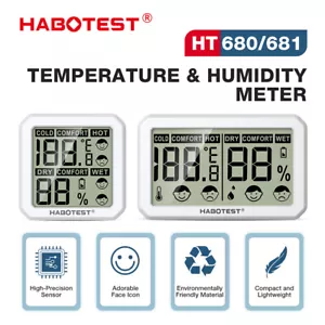 HABOTEST Igrometro HT680/681 Termometro Digitale Monitor Temperatura Umidità - Foto 1 di 17