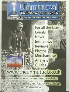 The Prisoner Patrick McGoohan Portmeirion The Unmutual Website Promo Flyer Card - Picture 1 of 1