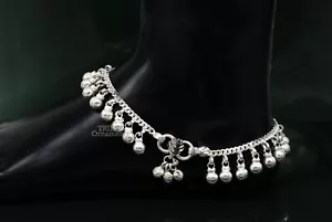 10.5" Long sterling silver amazing jingling bells ankle bracelet anklets ank462 - Picture 1 of 10