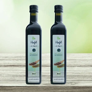 Bio Hanföl 1000ml (2x500ml) nativ, kaltgepresst, mühlenfrisch, Cannabis Sativa - Bild 1 von 4