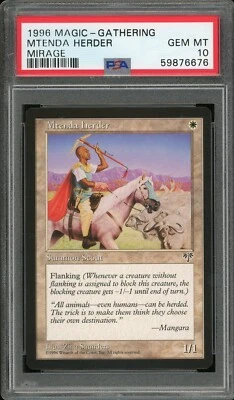 1996 Magic the Gathering MTG Mirage Mtenda Herder PSA 10 Pop 1 - Image 1 of 2