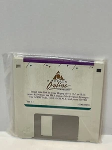 America Online AOL 3.5” Floppy Disk Version 1 For Windows Unopened - Picture 1 of 2
