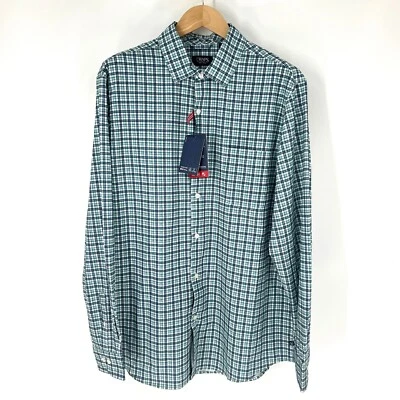 Chaps Every Day Performance Button Down Shirt Mens XL Long Sleeve Plaid Blue NEW - Image 1 of 4
