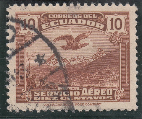 Ecuador 1937, Andean Condor over El Altar, 10c, Used Cover