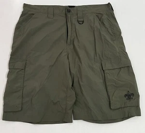 Boy Scouts Of America Medium Green Nylon Uniform Outdoor Hiking Cargo Shorts - Picture 1 of 9