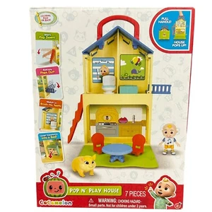 CoComelon JJ Pop N’ Play House Play Set 7 Piece Fold Up Pull Out Carry Case - Picture 1 of 7