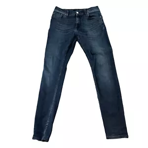 Pantalones de mezclilla Ronnie 7 For All Mankind 30 32 * ajustados ajustados azul oscuro elásticos de lujo - Imagen 1 de 14