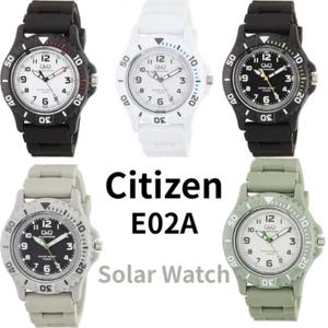 Citizen Q&Q E02A Series Men's Analog Solar Watch 10ATM Urethane Band From Japan - Picture 1 of 6