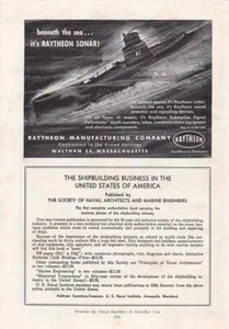 1951 Raytheon Sonar Ad / USS K-1 U-Boot / Jimmy Carter was Officer / Great Art - Bild 1 von 1