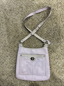 Bolso Bandolera Coach #F16533 Penélope Cuero Lavanda Piel de Serpiente Borde - Imagen 1 de 10