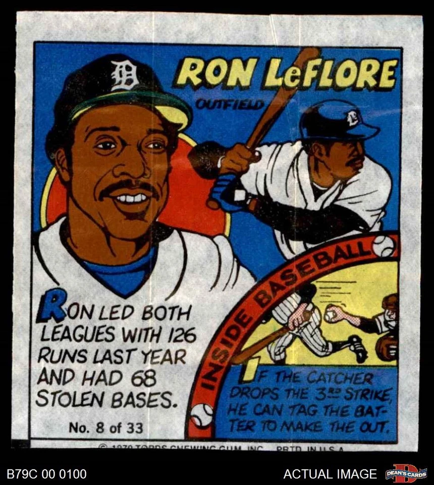 1979 Topps Comics #8 Ron LeFlore Tigers 6 - EX/MT - Image 1 of 1