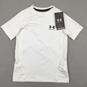 Under Armour Shirt Jungen Small Weiß HeatGear Athletic Performance Fitted Neu - Bild 1 von 17