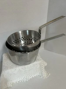 "Freidora con cesta Worthmore aluminio EE. UU. 8 X 4,5"" de colección usada en excelente estado" - Imagen 1 de 8