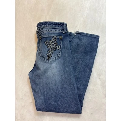 Rock 47 Wrangler Womens Jeans Ultra Low Rise Bootcut Blue Denim Size 11x32 - Image 1 of 4